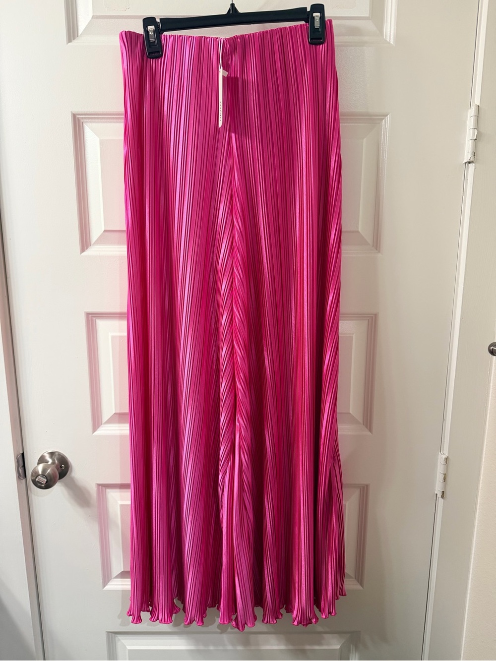 glam Hot Pink Wide-Leg Pleated Jumpsuit Pants